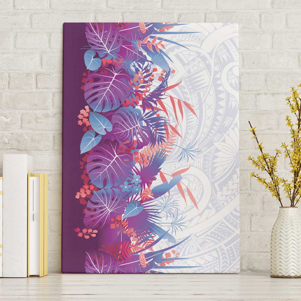 Hawaii Tropical Plant Poni Canvas Wall Art Vibrant Polynesian Pattern