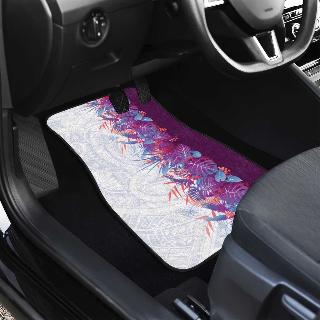 Hawaii Tropical Plant Poni Car Mats Vibrant Polynesian Pattern