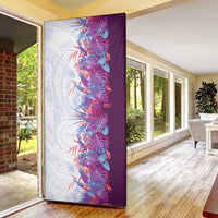 Hawaii Tropical Plant Poni Door Cover Vibrant Polynesian Pattern