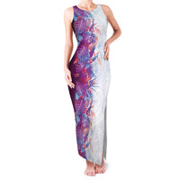 Hawaii Tropical Plant Poni Family Matching Tank Maxi Dress and Hawaiian Shirt Vibrant Polynesian Pattern
