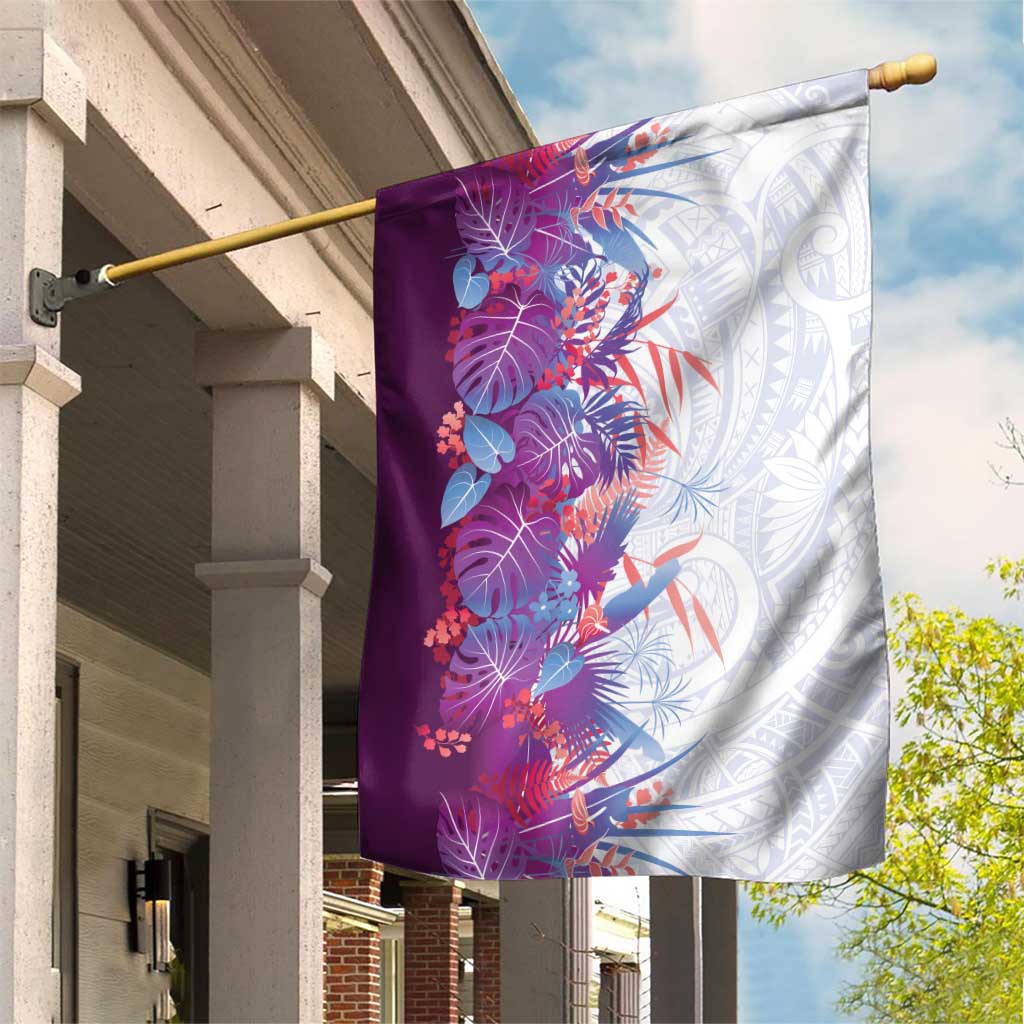 Hawaii Tropical Plant Poni Garden Flag Vibrant Polynesian Pattern
