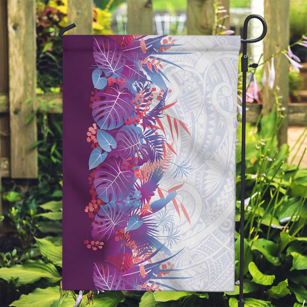 Hawaii Tropical Plant Poni Garden Flag Vibrant Polynesian Pattern