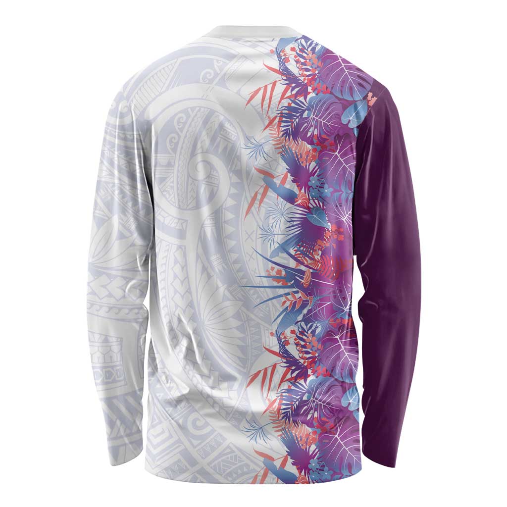 Hawaii Tropical Plant Poni Long Sleeve Shirt Vibrant Polynesian Pattern