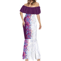 Hawaii Tropical Plant Poni Mermaid Dress Vibrant Polynesian Pattern