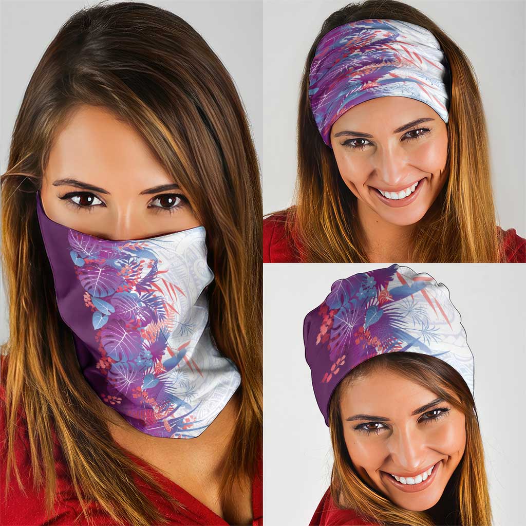 Hawaii Tropical Plant Poni Neck Gaiter Vibrant Polynesian Pattern