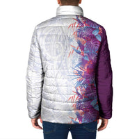 Hawaii Tropical Plant Poni Padded Jacket Vibrant Polynesian Pattern
