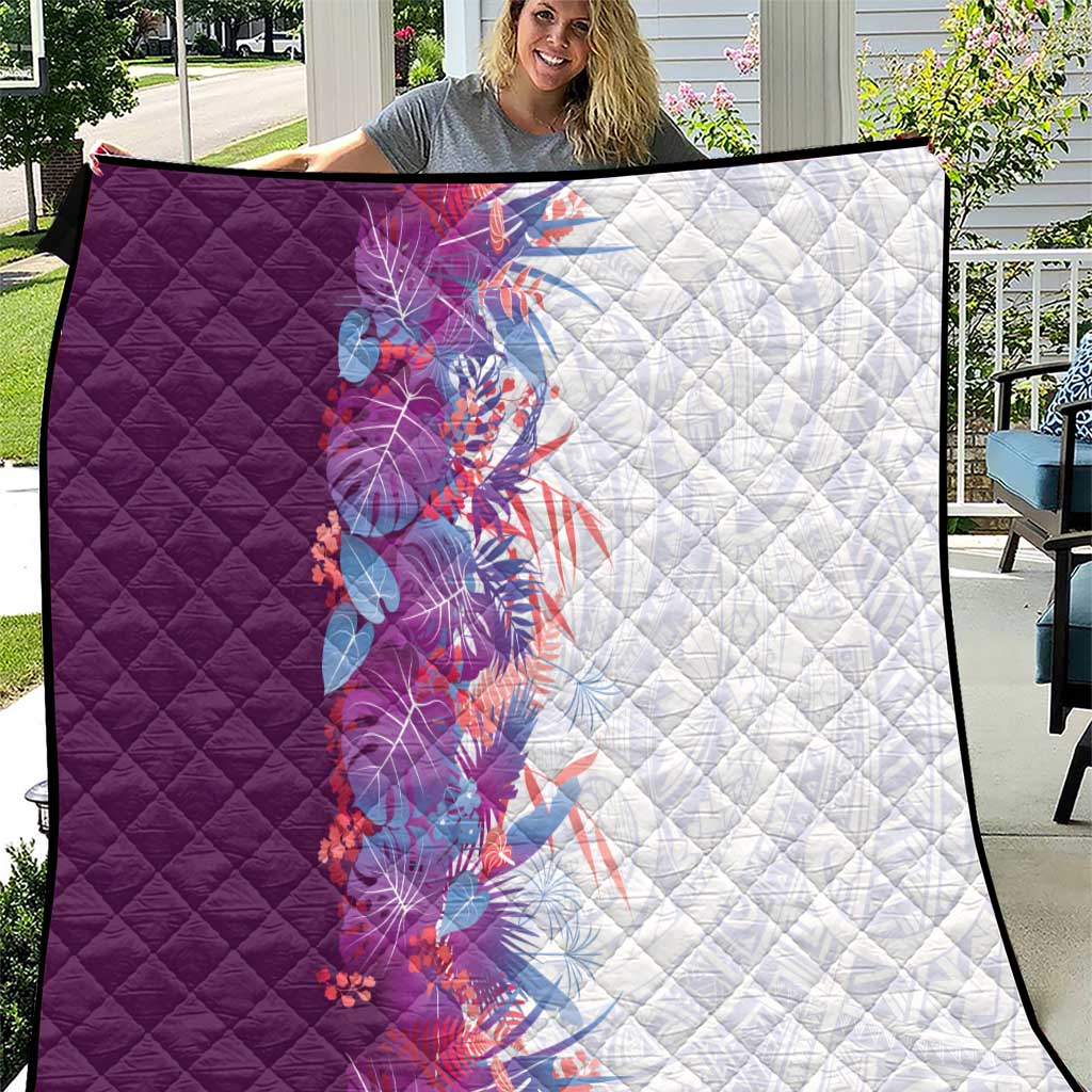 Hawaii Tropical Plant Poni Quilt Vibrant Polynesian Pattern