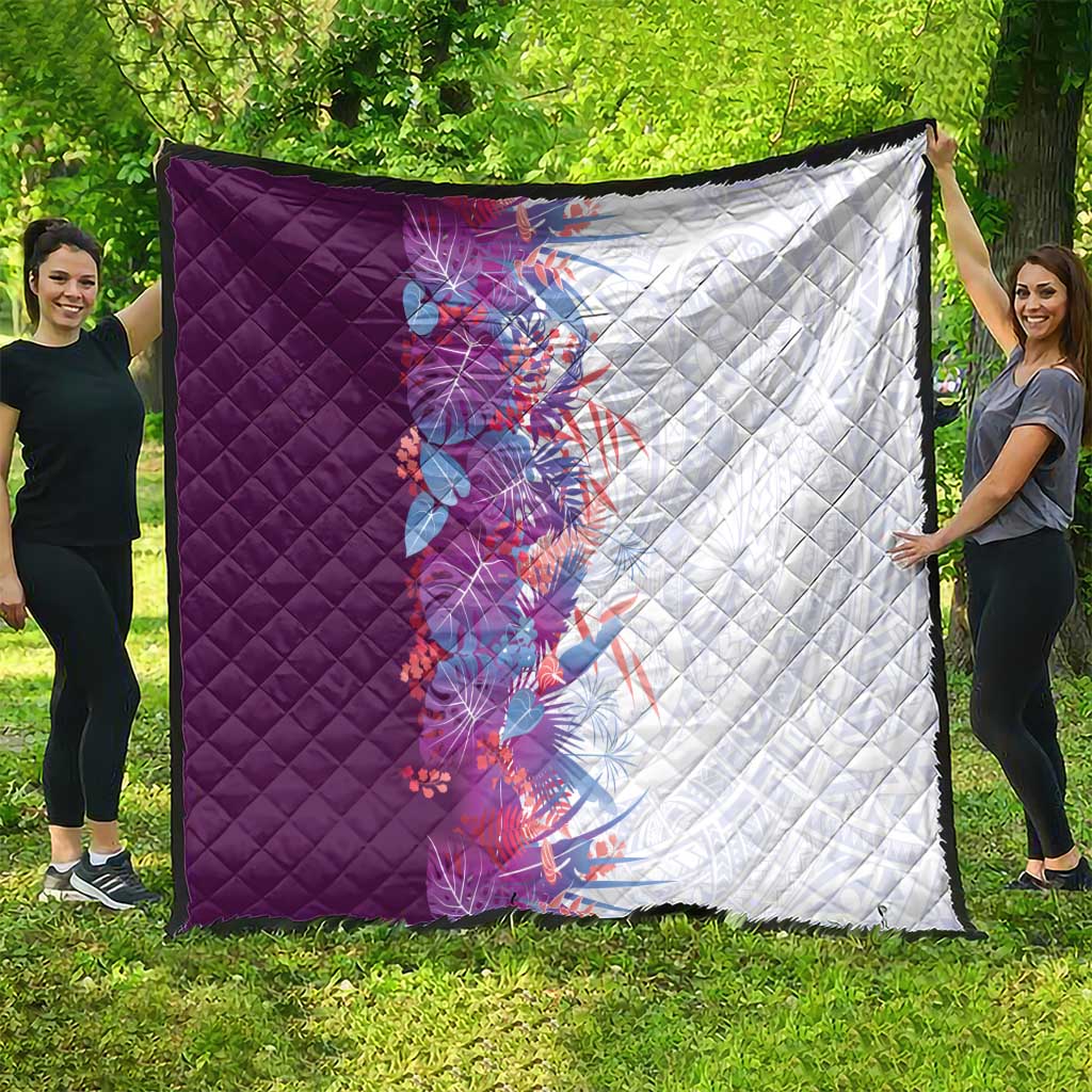Hawaii Tropical Plant Poni Quilt Vibrant Polynesian Pattern