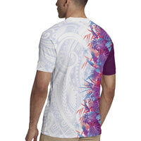 Hawaii Tropical Plant Poni Rugby Jersey Vibrant Polynesian Pattern