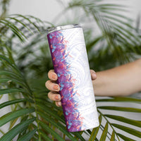 Hawaii Tropical Plant Poni Skinny Tumbler Vibrant Polynesian Pattern