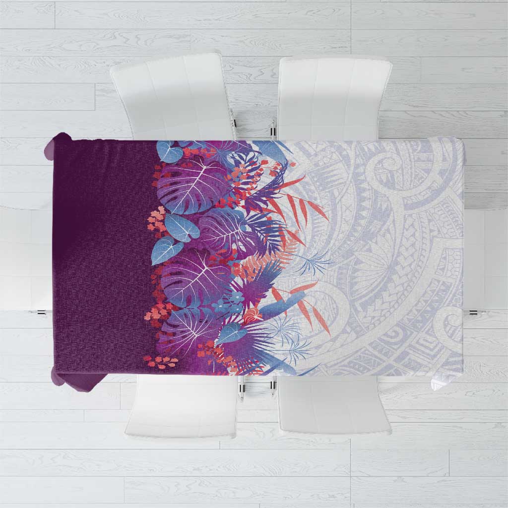 Hawaii Tropical Plant Poni Tablecloth Vibrant Polynesian Pattern