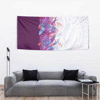 Hawaii Tropical Plant Poni Tapestry Vibrant Polynesian Pattern
