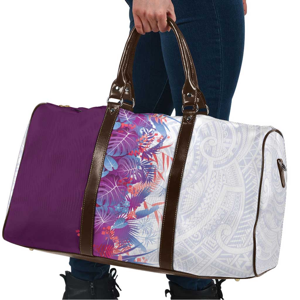 Hawaii Tropical Plant Poni Travel Bag Vibrant Polynesian Pattern