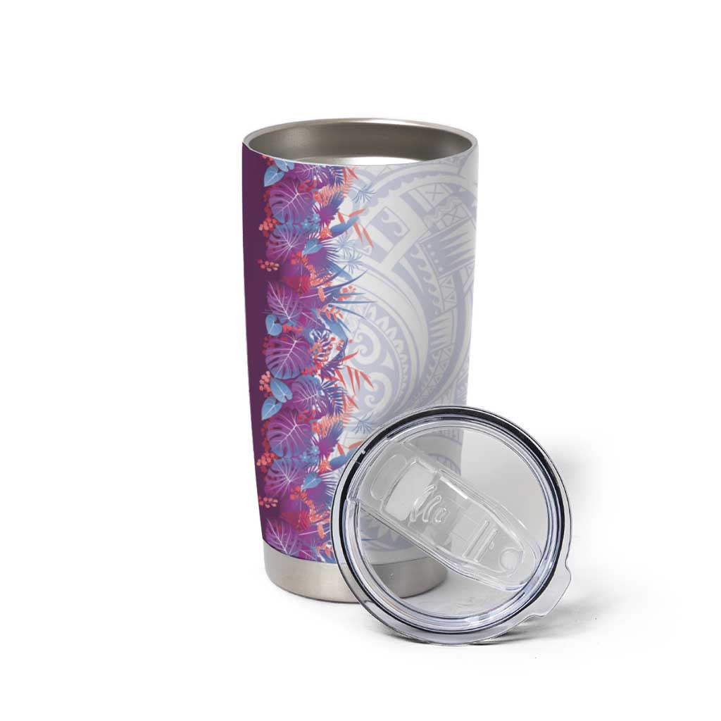 Hawaii Tropical Plant Poni Tumbler Cup Vibrant Polynesian Pattern