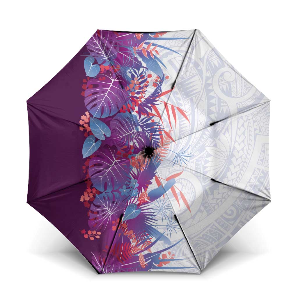 Hawaii Tropical Plant Poni Umbrella Vibrant Polynesian Pattern