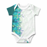 Hawaii Tropical Plant Teal Baby Onesie Vibrant Polynesian Pattern LT01 Teal - Polynesian Pride
