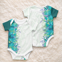 Hawaii Tropical Plant Teal Baby Onesie Vibrant Polynesian Pattern LT01 - Polynesian Pride