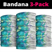 Hawaii Tropical Plant Teal Neck Gaiter Vibrant Polynesian Pattern