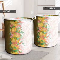 Hawaii Tropical Plant Lenalena Laundry Basket Vibrant Polynesian Pattern
