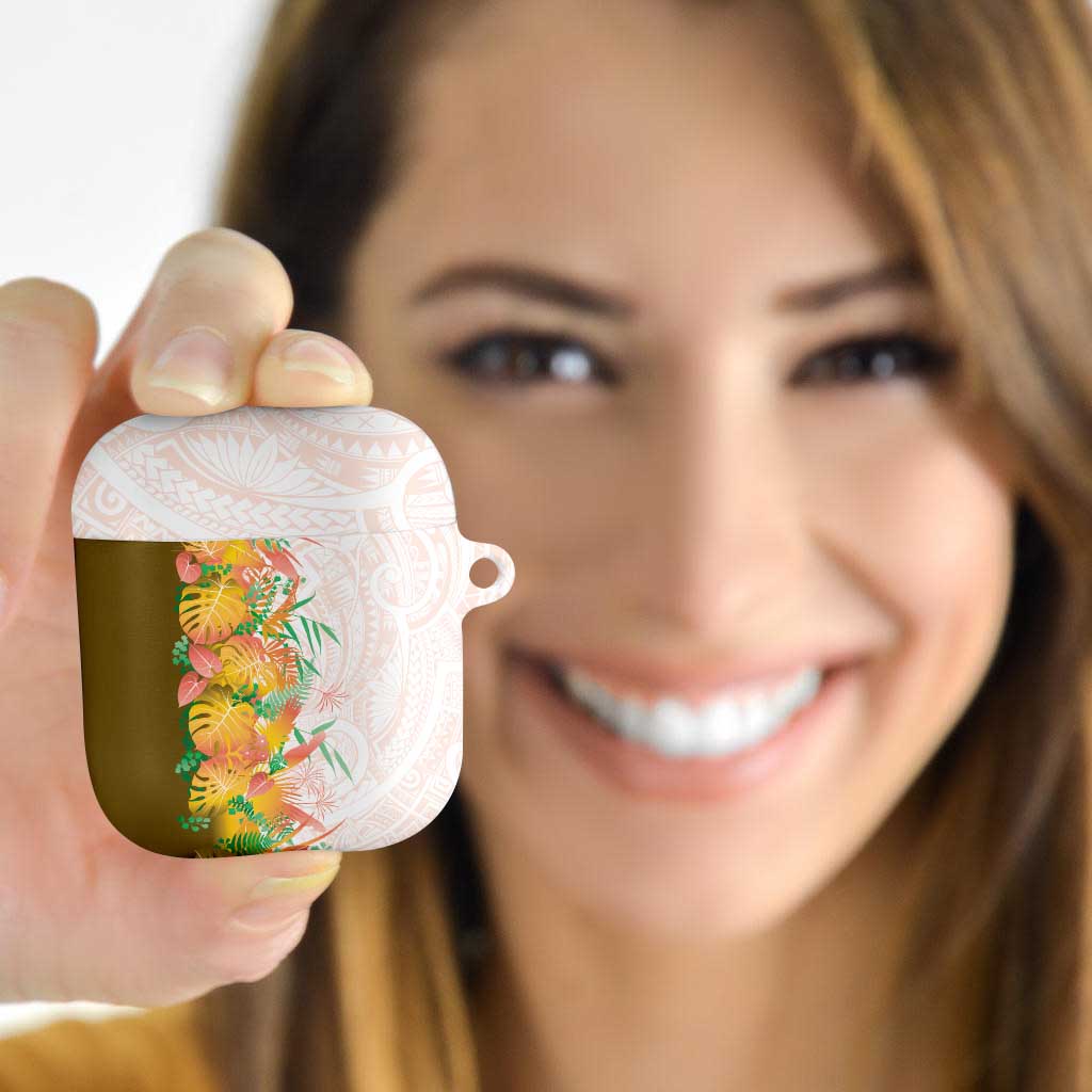 Hawaii Tropical Plant Lenalena AirPods Case Vibrant Polynesian Pattern