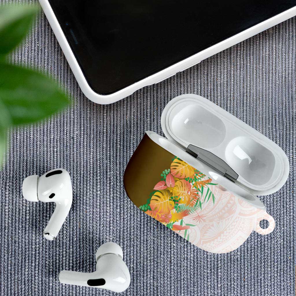 Hawaii Tropical Plant Lenalena AirPods Case Vibrant Polynesian Pattern