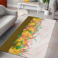 Hawaii Tropical Plant Lenalena Area Rug Vibrant Polynesian Pattern