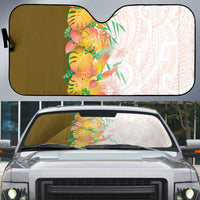 Hawaii Tropical Plant Lenalena Auto Sun Shade Vibrant Polynesian Pattern