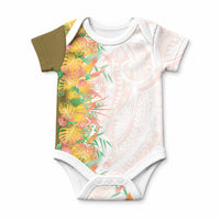 Hawaii Tropical Plant Lenalena Baby Onesie Vibrant Polynesian Pattern LT01 Yellow - Polynesian Pride