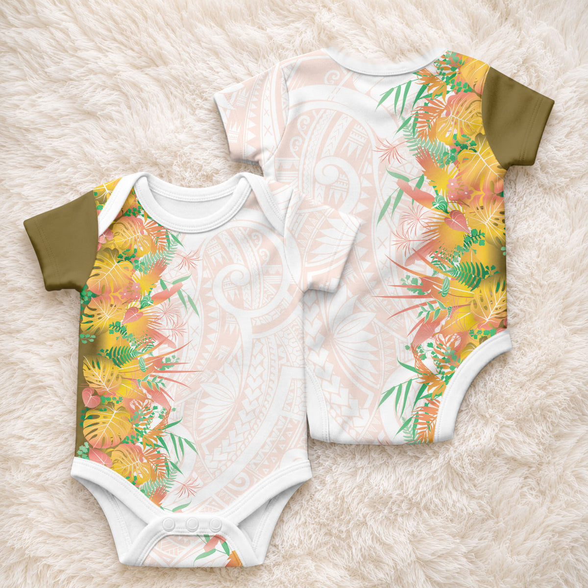 Hawaii Tropical Plant Lenalena Baby Onesie Vibrant Polynesian Pattern LT01 - Polynesian Pride