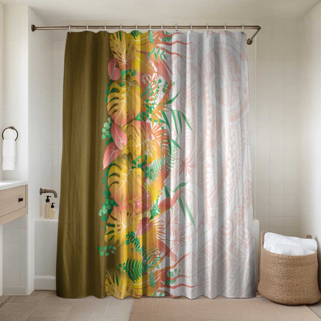 Hawaii Tropical Plant Lenalena Bathroom Set Vibrant Polynesian Pattern