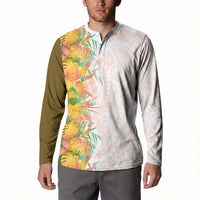 Hawaii Tropical Plant Lenalena Button Sweatshirt Vibrant Polynesian Pattern