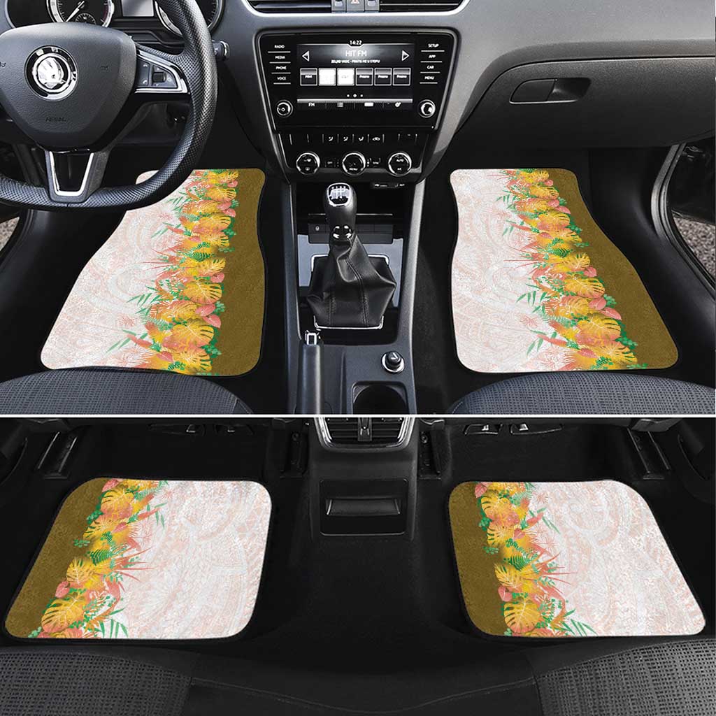 Hawaii Tropical Plant Lenalena Car Mats Vibrant Polynesian Pattern