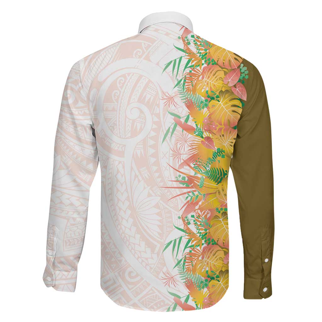 Hawaii Tropical Plant Lenalena Family Matching Long Sleeve Bodycon Dress and Hawaiian Shirt Vibrant Polynesian Pattern LT01 - Polynesian Pride