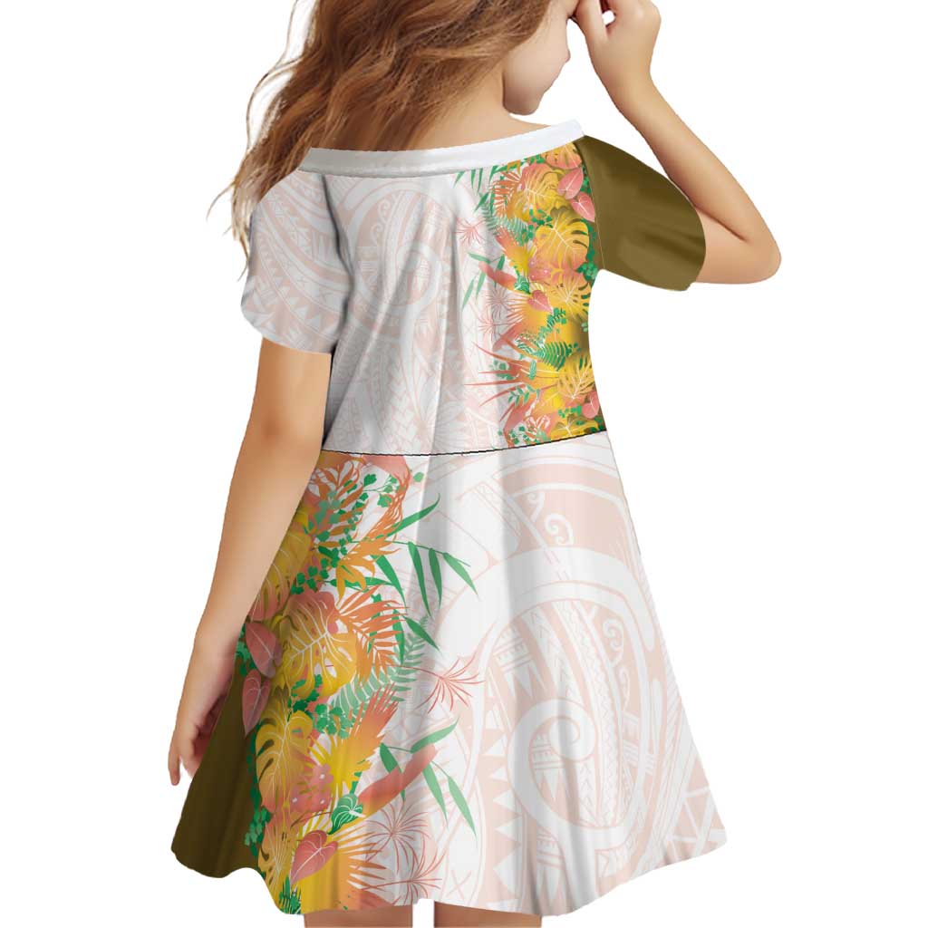 Hawaii Tropical Plant Lenalena Family Matching Off Shoulder Short Dress and Hawaiian Shirt Vibrant Polynesian Pattern