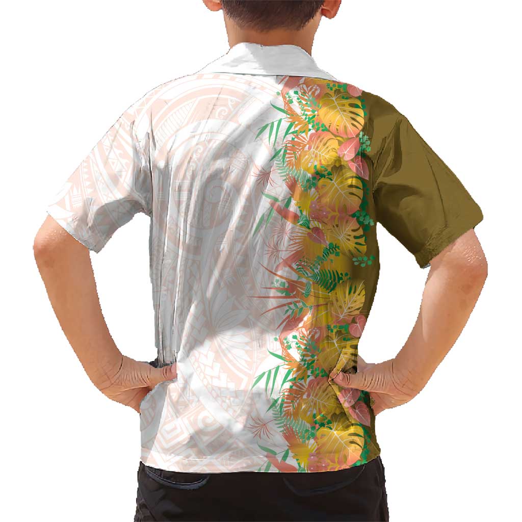Hawaii Tropical Plant Lenalena Family Matching Puletasi and Hawaiian Shirt Vibrant Polynesian Pattern