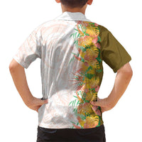 Hawaii Tropical Plant Lenalena Family Matching Puletasi and Hawaiian Shirt Vibrant Polynesian Pattern