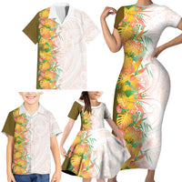 Hawaii Tropical Plant Lenalena Family Matching Short Sleeve Bodycon Dress and Hawaiian Shirt Vibrant Polynesian Pattern LT01 - Polynesian Pride