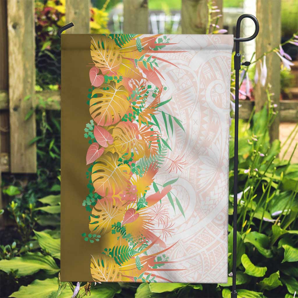 Hawaii Tropical Plant Lenalena Garden Flag Vibrant Polynesian Pattern