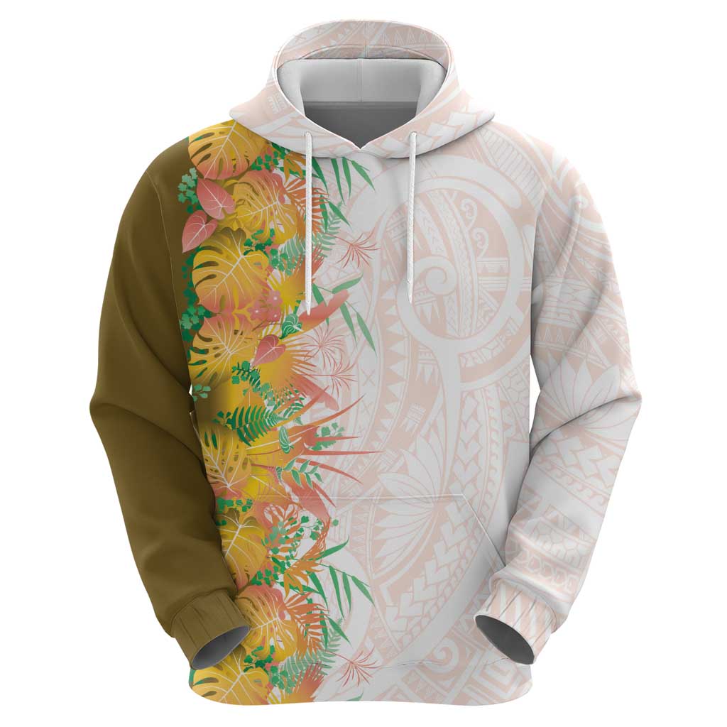 Hawaii Tropical Plant Lenalena Hoodie Vibrant Polynesian Pattern