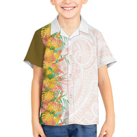 Hawaii Tropical Plant Lenalena Kid Hawaiian Shirt Vibrant Polynesian Pattern