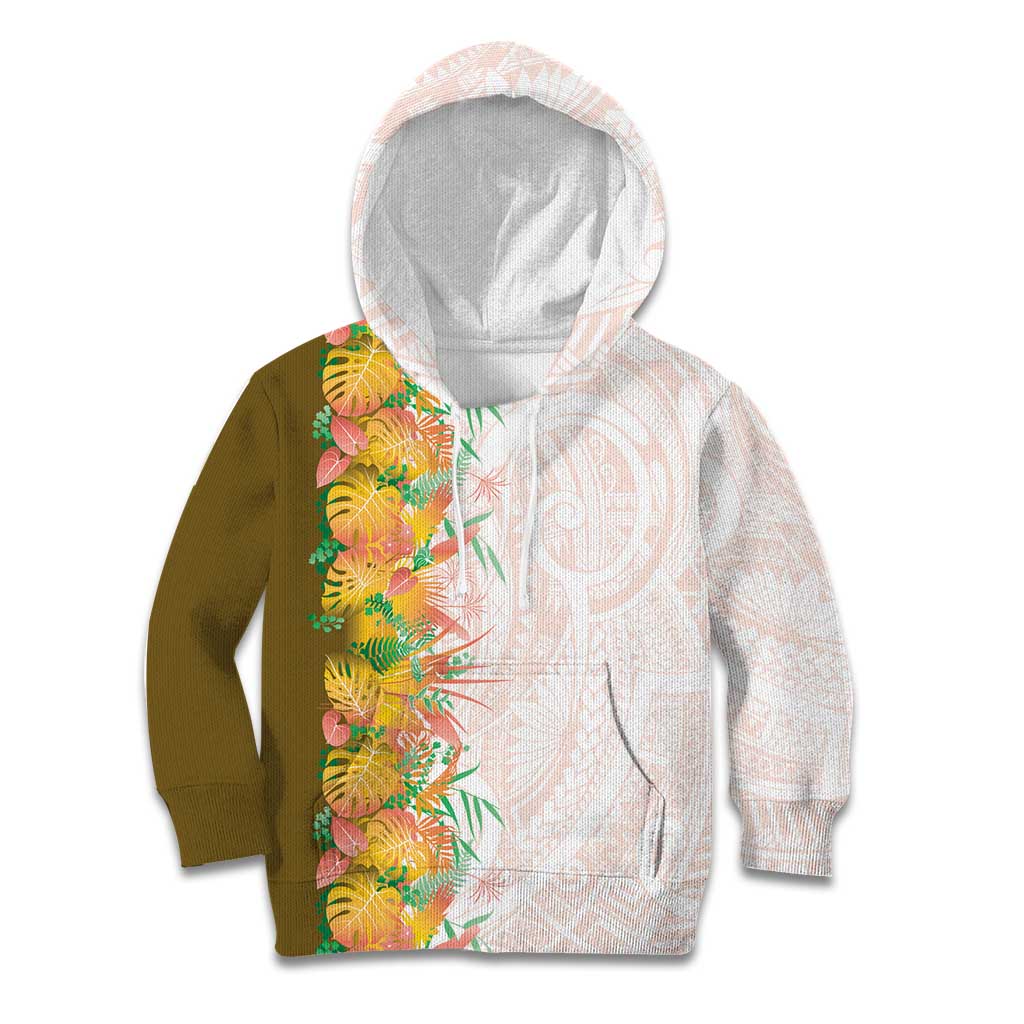 Hawaii Tropical Plant Lenalena Kid Hoodie Vibrant Polynesian Pattern