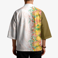 Hawaii Tropical Plant Lenalena Kimono Vibrant Polynesian Pattern