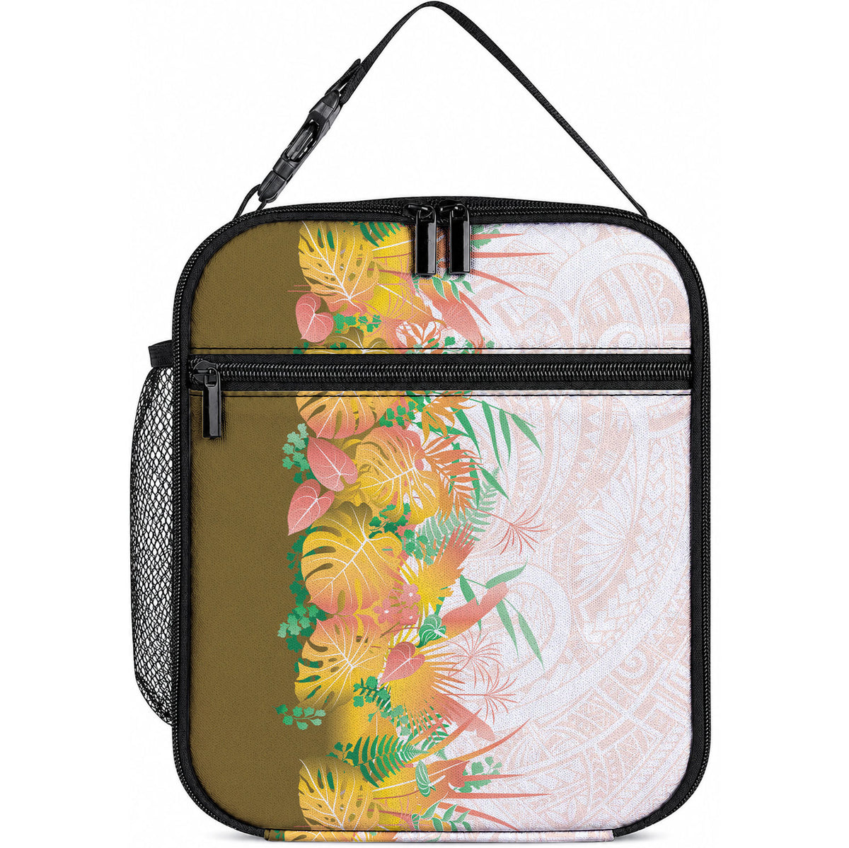 Hawaii Tropical Plant Lenalena Lunch Bag Vibrant Polynesian Pattern LT01 10.2 × 8.3 × 4.3 inch Yellow - Polynesian Pride