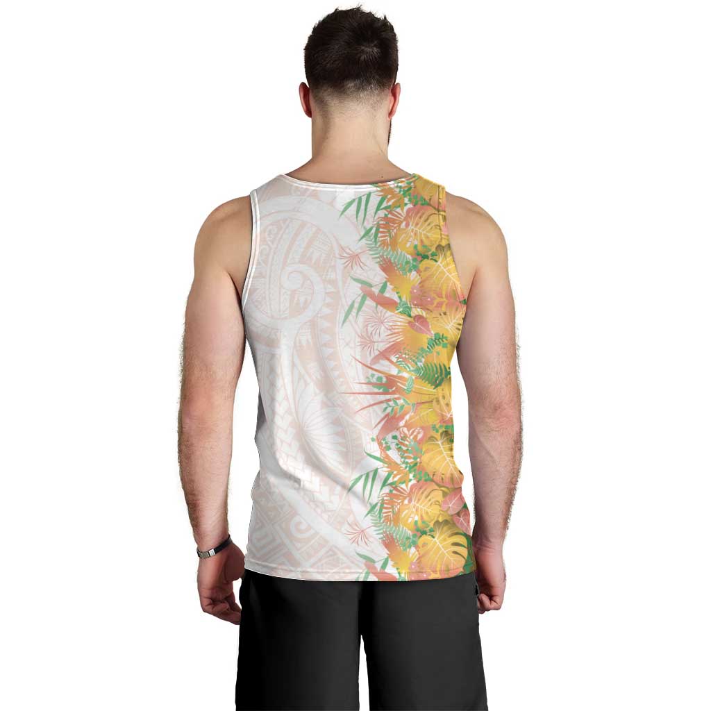 Hawaii Tropical Plant Lenalena Men Tank Top Vibrant Polynesian Pattern