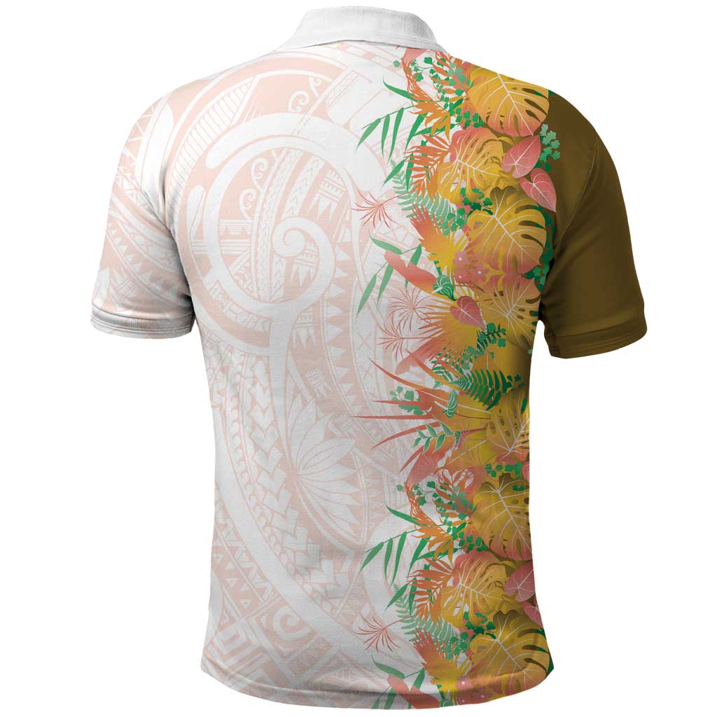 Hawaii Tropical Plant Lenalena Polo Shirt Vibrant Polynesian Pattern
