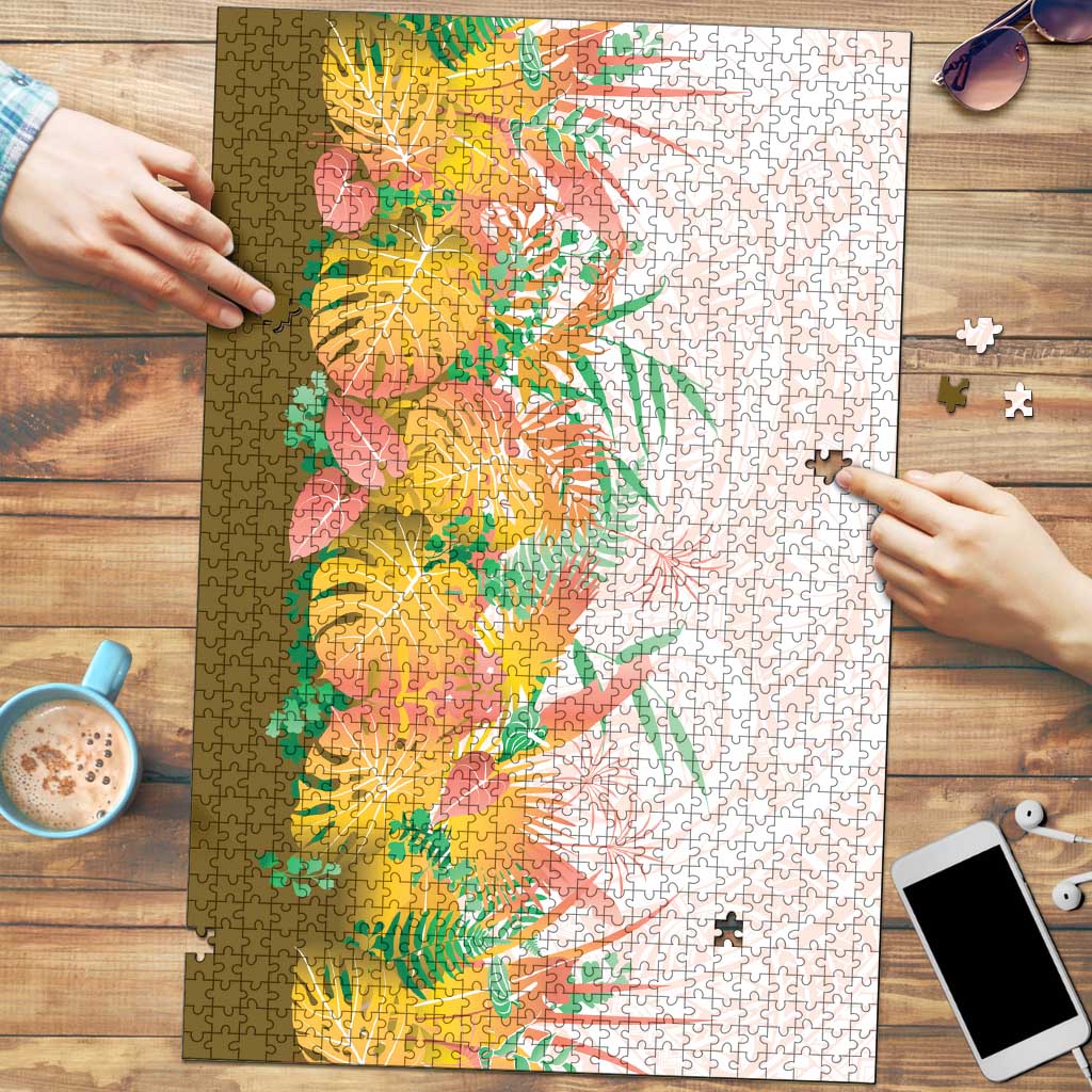 Hawaii Tropical Plant Lenalena Puzzle Vibrant Polynesian Pattern