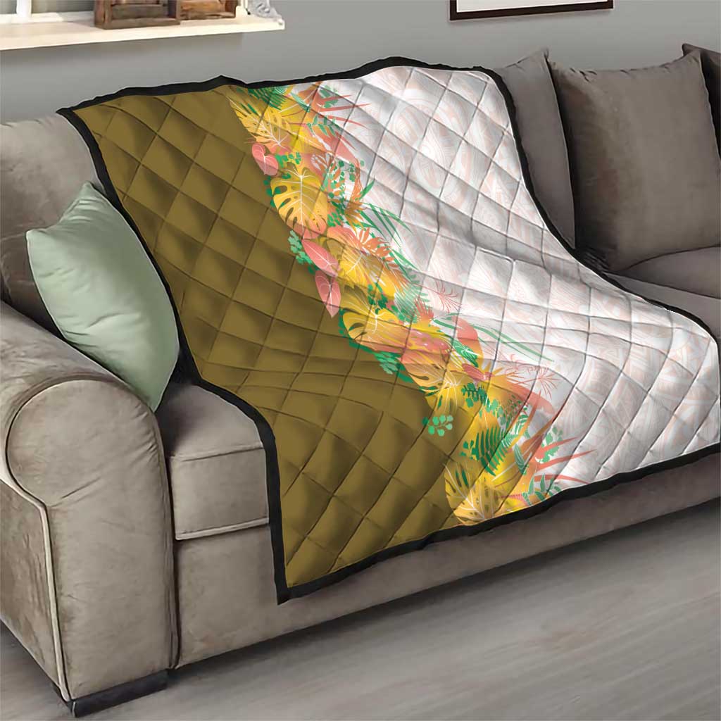 Hawaii Tropical Plant Lenalena Quilt Vibrant Polynesian Pattern