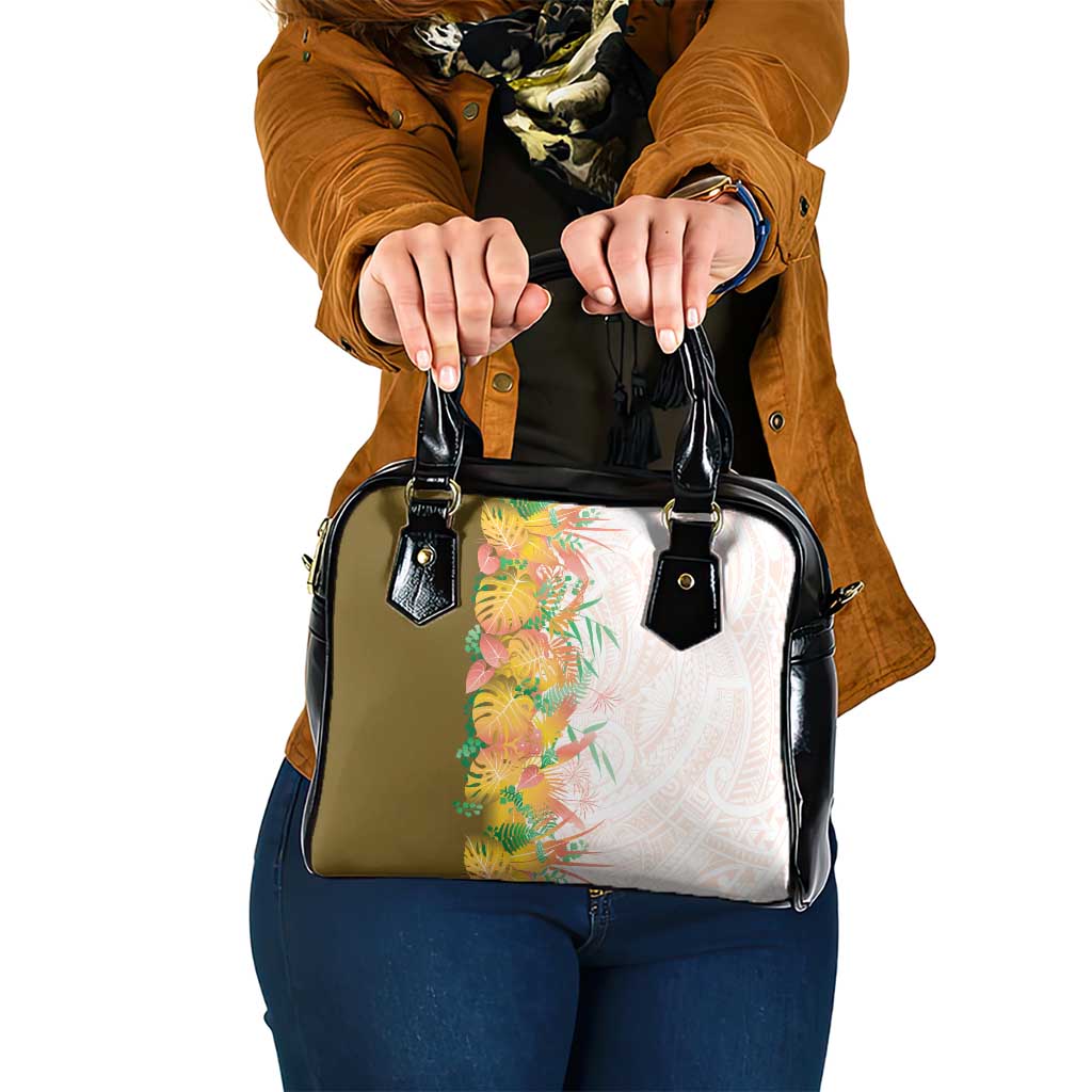 Hawaii Tropical Plant Lenalena Shoulder Handbag Vibrant Polynesian Pattern