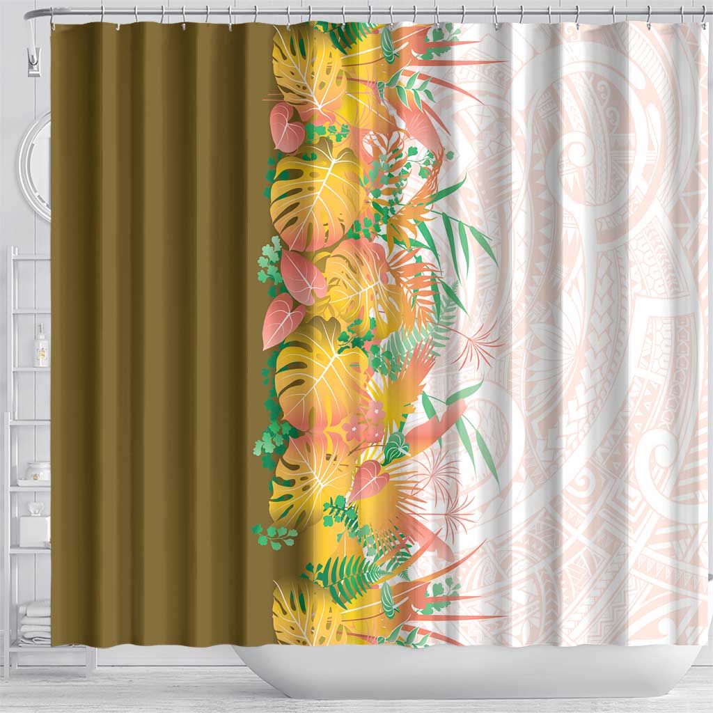 Hawaii Tropical Plant Lenalena Shower Curtain Vibrant Polynesian Pattern