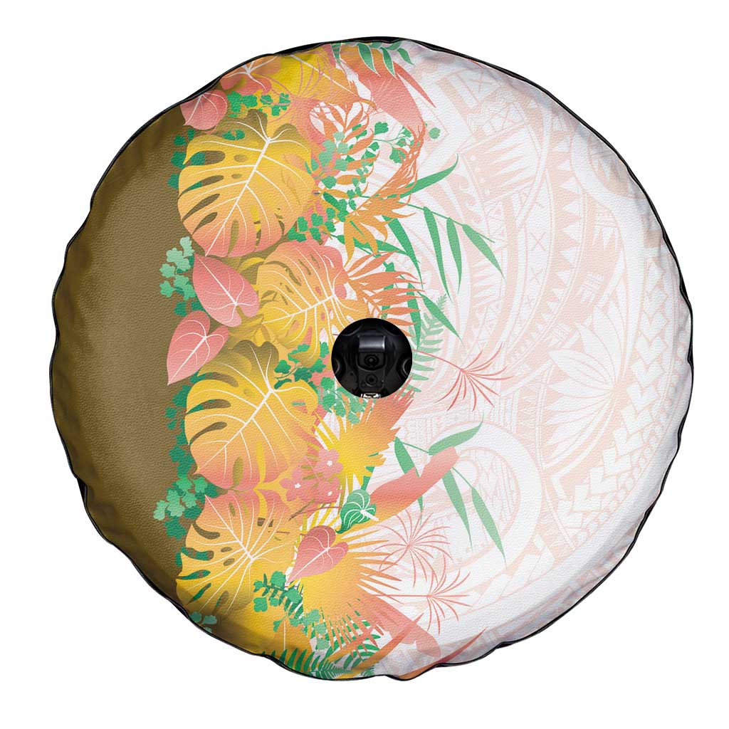 Hawaii Tropical Plant Lenalena Spare Tire Cover Vibrant Polynesian Pattern